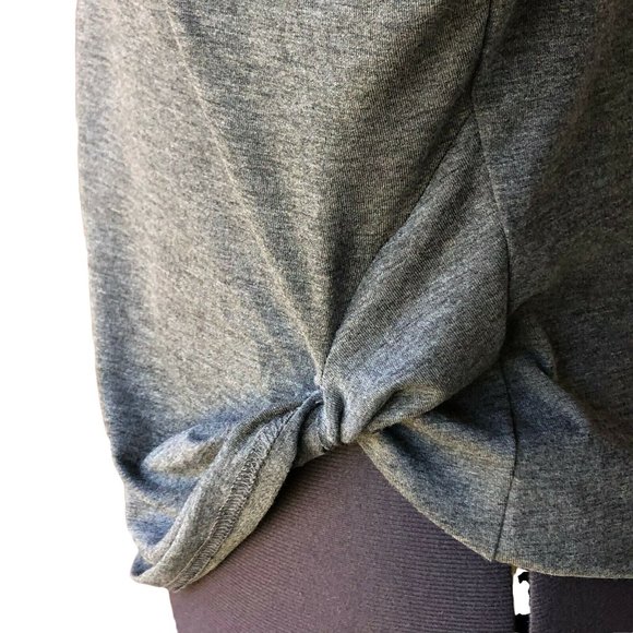 Shein Twist-Front Casual Top Long-Sleeve Scoop-Neck Gray Sz. S - Picture 4 of 7